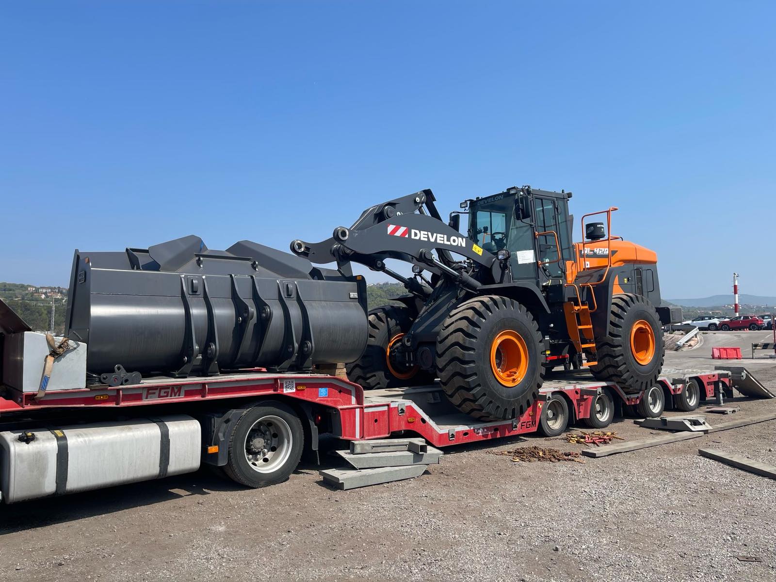 Delivery of humanitarian aid - construction equipment